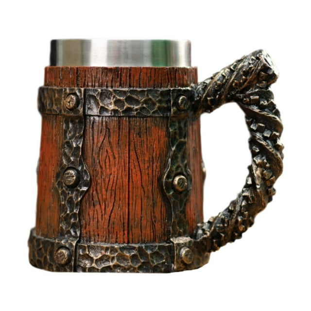 Taza de café, taza de barril, revestimiento de acero inoxidable, taza de té, taza de acero inoxidable para beber Estilo B