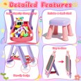 thumbnail image 4 of WonderStone 4-in-1 Kids Table and Chairs Adjustable Easel Toy for Ages 2-4, Flippable Sided Magnetic Drawing Board with Storage, Gift for Toddlers, 4 of 9