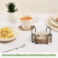 thumbnail image 5 of Yayeee 6 PCS Drink Coasters with Holder Set Woven Absorbent Round Tabletop Hot Pad, Halloween Pumpkin Field, 5 of 7