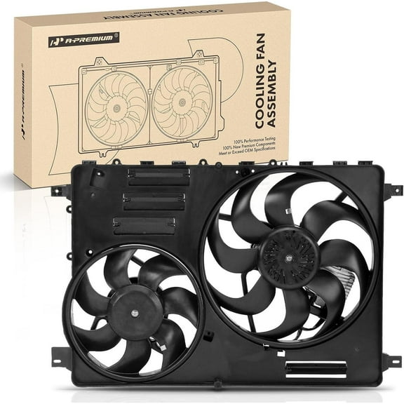 A-Premium Engine Radiator Cooling Fan Assembly Compatible with Volvo XC60 2010-2016, S60 2011-2016, XC70 S80 2008-2015, V60 2015-2016, V70 2008-2010
