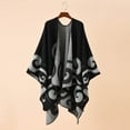 thumbnail image 6 of Naierhg Winter Scarf Women Autumn Cape Knitting Cardigan Printing Loose Irregular Hem Warm Soft Print Bohemian Women Autumn Cloak Women Garment Brown, 6 of 8