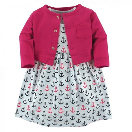 UPC: 0660168371260 | Luvable Friends Baby and Toddler Girl Dress and Cardigan 2pc Set  Anchors  0-3 Months