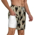 thumbnail image 3 of Picia Cute Black Dog pattern Mens Swim Trunks with Compression Liner Stretch Beach Shorts Quick Dry with Zipper Pockets No-Chafing Board Shorts-Medium, 3 of 9