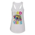 thumbnail image 3 of Rad 90's Vibes Vintage Ladies Racerback Tank Top, White, Medium, 3 of 5