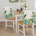 thumbnail image 5 of Tropical Plant Chair Covers Set of 8 Green Leaf Summer Watercolor Vintage Linen Chair Back Covers Stretch Removable Washable Slipcovers Protector for Dining Room Kitchen Party Decor, 5 of 9