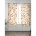 thumbnail image 2 of Sheer Curtains 72 inches Long, Vintage Wallpaper Orange Flower Plants Vintage Light Filtering Sheer Window Curtains Rod Pocket Voile Drapes for Bedroom Living Room, 52"W x 72"L 2 Panels, 2 of 7