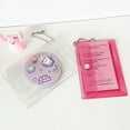 3 Pcs Transparent Card Holder Keychain Wallet Small Coin Purse Mini
