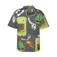 thumbnail image 3 of Fotbe Cartoon Dinosaurs Hawaiian Shirt For Men Unisex Summer Beach Casual Short Sleeve Cotton Linen Button Down Shirts-X-Large, 3 of 9