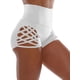 thumbnail image 4 of Women's Solid Skinny Cut Out Shorts, Sexy High Waist Yoga Shorts, Women's Clothing, 4 of 5