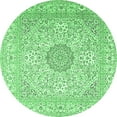 thumbnail image 1 of Ahgly Company Indoor Round Medallion Emerald Green Traditional Area Rugs, 7' Round, 1 of 4