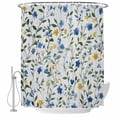 thumbnail image 2 of Blue Yellow Spring Floral Waterproof Fabric Shower Curtain,Elegant Summer Botanical Green Waterproof Fabric Shower Curtain for Bathroom Bathtubs Shower Curtains with 12 Hooks Extra Long 72x96, 2 of 8