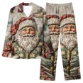 thumbnail image 2 of Taylonsss Womens Printed Long Sleeve Lapel Button Pocket Pajama Set with Elastic Waist, Western Vintage Style for Holiday Festivals and Casual Wear, 2 of 4