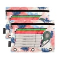 thumbnail image 2 of 2 Pack Flip Folders with Clear PVC Window Binder Pouches 3-Ring Binder Organizer for Office & Home Pink and Blue Large Flowers, 2 of 6