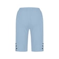 thumbnail image 3 of POIUYTR Plus Size Womens Cotton Linen Shorts Summer High Waist Button Split Hem Short Pants Vacation Sweat Shorts, 3 of 6