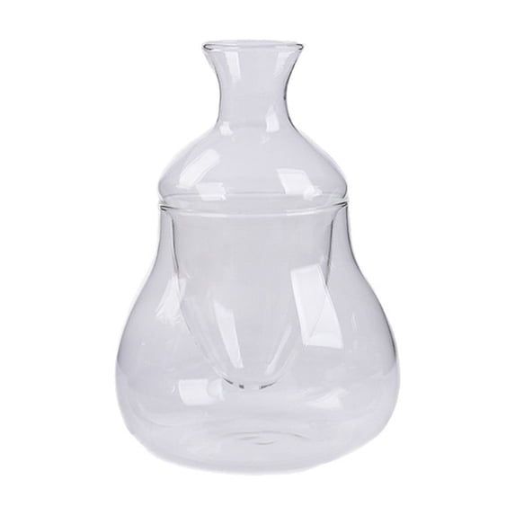 White Glass Ice Wine Decanter Built-In Ice Chamber Chills Wine Without Dilution, Premium Bar Accessory for Wine Whiskey Lovers Home Bar Party Restaurant Serving
