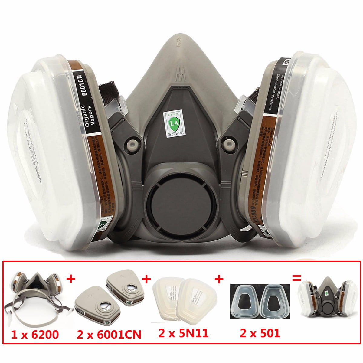 7PCS 6200 6001 Suit Respirator Painting Spraying Face Dust Gas Mask