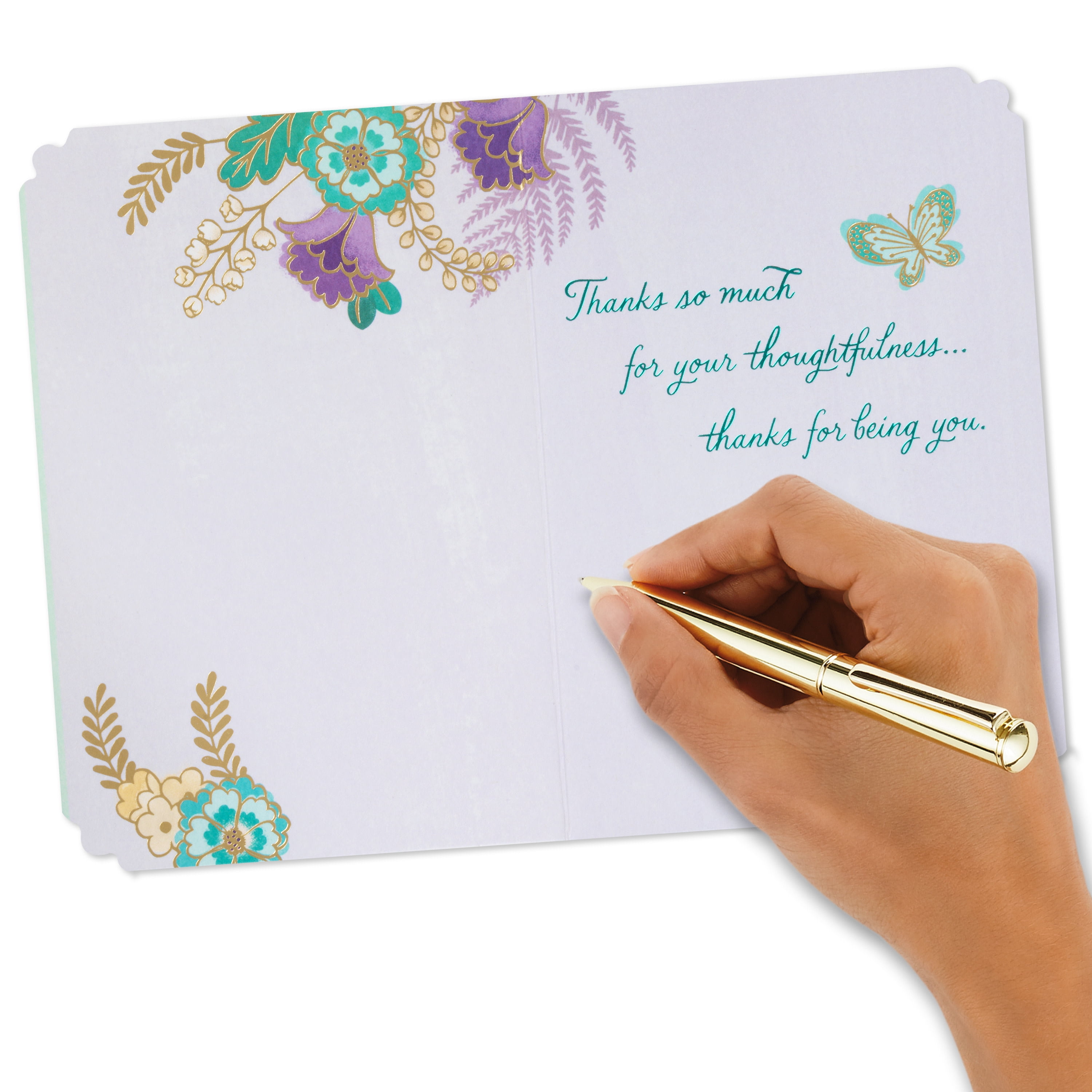 Hallmark Greeting Card TY FLWRS & FERNS