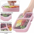 thumbnail image 3 of 8 Pack Bento Lunch Box Set 3 Compartment Wheat Straw Meal Prep Food Storage Containers Plastic, Microwave and Dishwasher Safe(light colour), 3 of 5