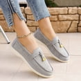 thumbnail image 6 of Women’s Summer Loafers Slip On Low Top Slip-On Comfortable Lazy Casual Fashion Flat Shoes Dark Gray 9.5, 6 of 9