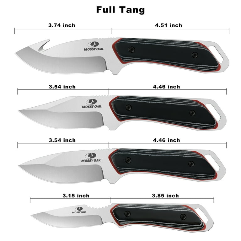 Mossy Oak 8-Piece Hunting Set with 4 Fixed Knives (7-8.25 Inch