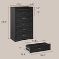thumbnail image 6 of Asofer Bedroom Furniture Sets, Include Queen Size Bed Frame, 5-Drawer Dresser & 6-Drawer Dresser and 2 Nightstands, Black, 6 of 17