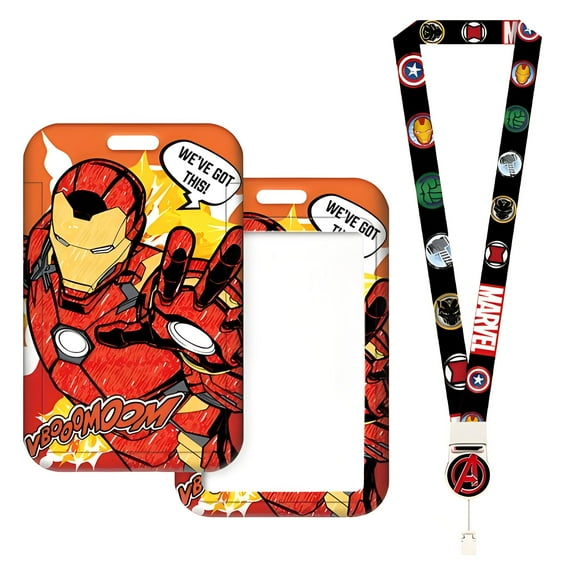 Super Hero Lanyards for Id Badge Holder with Retractable Badge Reel Clip, ID Card Holder with Breakaway Lanyard, Nurse Teacher Office Gifts