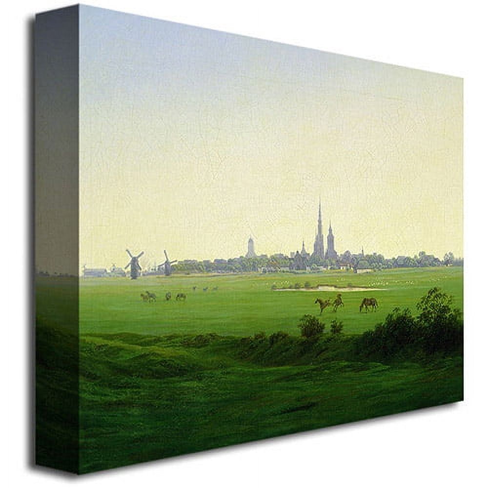 Trademark Fine Art "Meadows Near Greifswald" Canvas Wall Art by Caspar David Friedrich