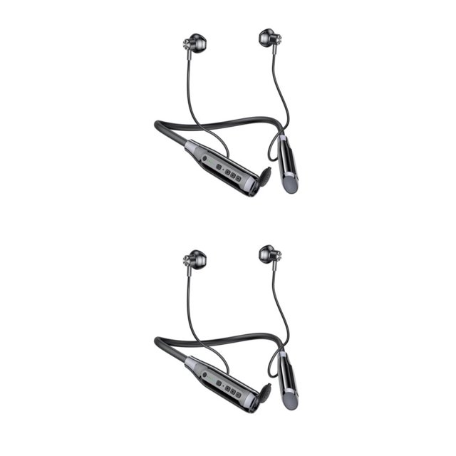 Auricular Sidaley Colgante De Cuello ABS Inalámbrico Bluetooth Negro Tipo 1 2piezas