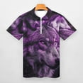 thumbnail image 3 of Purple Wolf Men Zipper T-shirt Summer Casual Short Sleeve T-shirt Top, 3 of 7