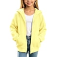 thumbnail image 3 of Jalioing Kids Zip Up Hoodie Casual Long Sleeve Hooded Sweatshirt Jacket with Pocket Teen Boys Girls Solid Outerwear, 3 of 7