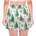 thumbnail image 2 of Women's Silk Pajama Shorts Christmas Tree with Gift Pajama Shorts Women's Casual Pajama Shorts with Pockets, 2 of 6