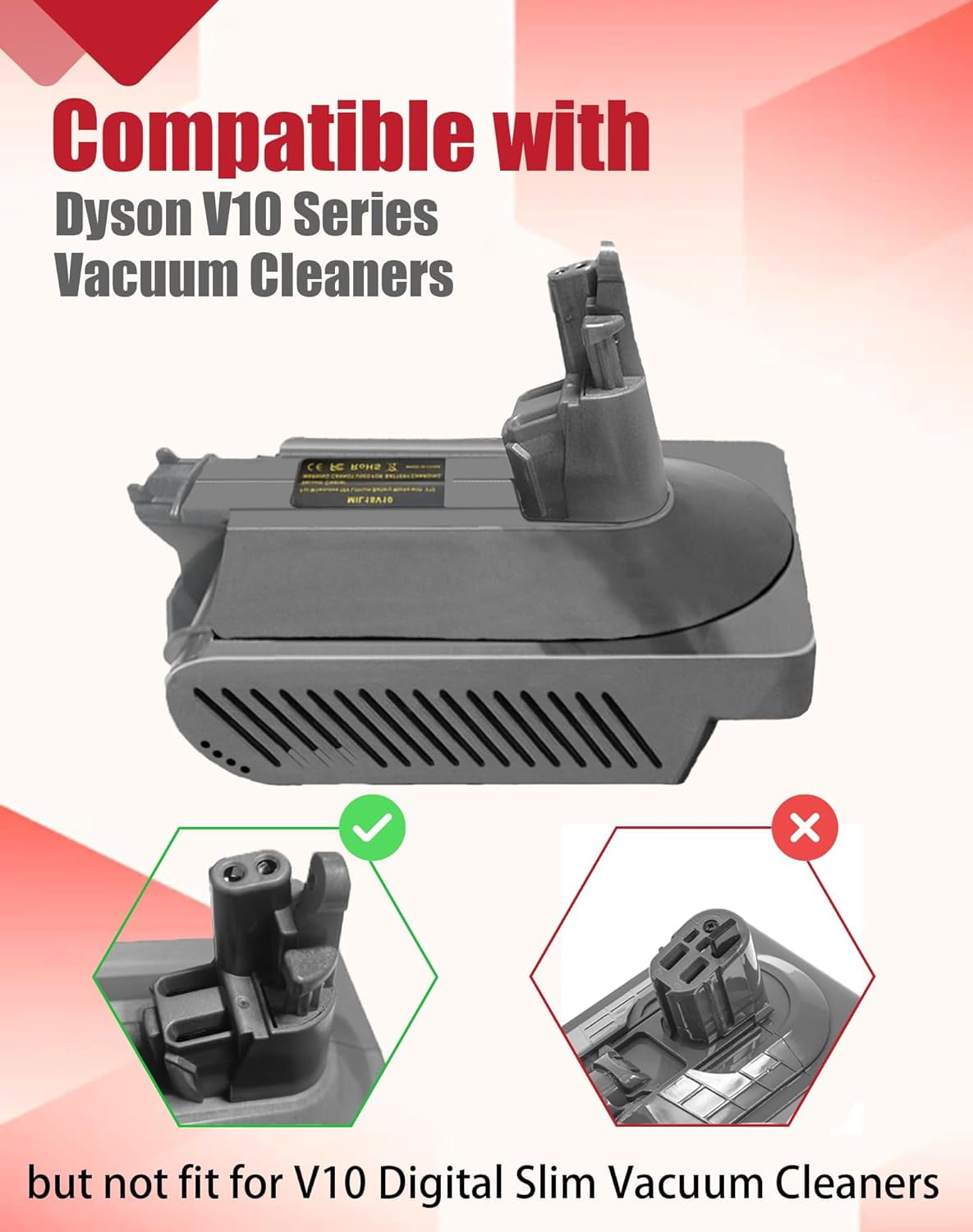 V10 Adapter for Ryobi 18V Li-ion Battery Converter to for Dyson V10 Battery for Cyclone Animal Fluffy SV12 Vacuum Cleaner