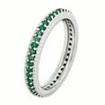 thumbnail image 3 of Created Emerald Sterling Silver Polished Eternity Ring, 3 of 7