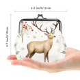 thumbnail image 2 of Elk Deer Elegant Microfiber Coin Purse with Zinc Alloy Jaws - Compact and Stylish Small Wallet, 4.3x4.7 in/11x12 cm Size, 2 of 7