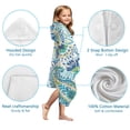 thumbnail image 7 of Blue Paisley and Floral Pattern Hooded Bath Towel，50"x30" for Ages 3 To 12 Kids, Quick Dry Lightweight Soft Microfiber Hood Beach Towel Cover Up for Kids, 7 of 7