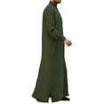 thumbnail image 3 of INCERUN Men's Muslim Saudi Arab Long Sleeve Islamic Jubba Abaya Thobe Dress Tops, 3 of 7