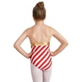 thumbnail image 5 of YONGHS Kids Girls Candy Cane Stripes Christmas Costume Xmas Metallic Dance Gymnastic Leotard Red 10, 5 of 7
