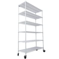thumbnail image 6 of 6 Tiers Shelving Unit, Metal Adjustable Storage Rack With Wheels, Storage Organizer With Shelf Liners, Wire Shelving Unit For Home Garage Basement Shed Laundry Room, 6 of 6