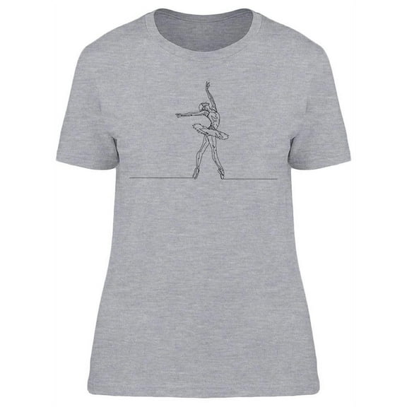 One Line Drawing Dancer T-Shirt Women -Image by Shutterstock, Female x-Large