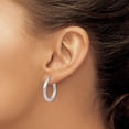 thumbnail image 3 of Auriga Fine Jewelry 10K White Gold Twist Polished Hoop Earrings for Women, 3 of 5