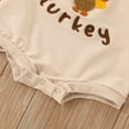 thumbnail image 6 of WeeBloom Thanksgiving Baby Girl Boy Outfit Long Sleeve Turkey Embroidery Printing Pullover Romper Sweatshirt Bodysuits Girls Outfits,Beige 6-12 Months, 6 of 8