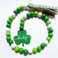 thumbnail image 7 of Vikakiooze Home Decor Under $5, St Patricks Day Wood Bead Garland-Farmhouse Beads With Green Pendant & Tassel-Saint Patricks Day Decorations For Tiered Tray,Fireplace,Living Room, 7 of 7