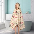 thumbnail image 6 of Yorkie Dog and Flower Florals Hooded Bath Towel，50"x30" for Ages 3 To 12 Kids, Quick Dry Lightweight Soft Microfiber Hood Beach Towel Cover Up for Kids, 6 of 7