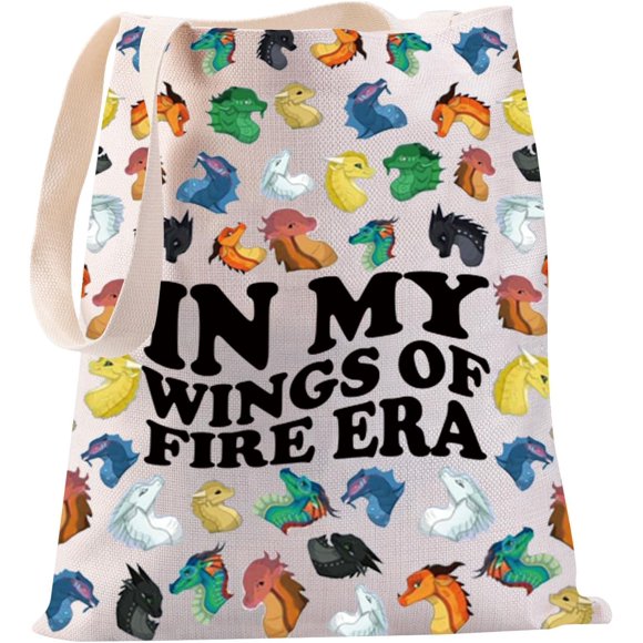 JYTAPP Wings Fire Novel Dragon Tote Bag Bookish Gift In My Wings Fire Era Fantasy Dragon Tribes Shopping Bag