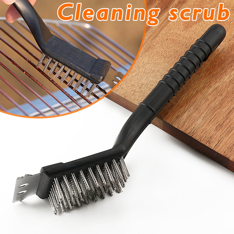 PACK OF 2 BARBECUE BBQ GRILL METAL WIRE CLEANING BRUSH SCRAPER REMOVER 81142X2 