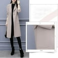 thumbnail image 4 of Women's Single Button Wool Blend Overcoat, Classic Knee Length Trench Coat, One Button Winter Coat, Warm Windproof Overcoat, Casual Formal Coat, Elegant Outerwear Jacket Beige, 4 of 8