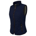 thumbnail image 2 of J. METHOD Women’s Quilted Vest Reversible Lightweight Sleeveless Full Zip Up Faux Fur Lining Gilet Jacket with Pockets NEWV44 Dark Navy 3XL, 2 of 6