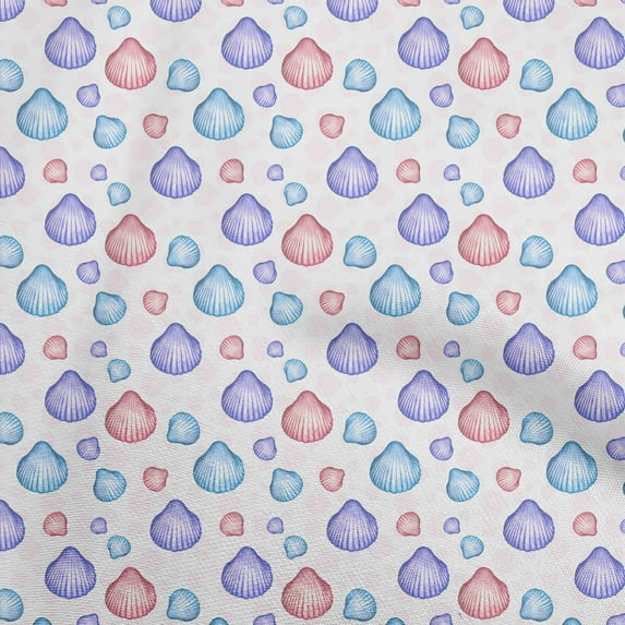 oneOone Rayon Bluish Violet Fabric Ocean Watercolor Sea Cockle Shell Sewing Fabric By The Yard Printed Diy Clothing Sewing Supplies 56 Inch Wide