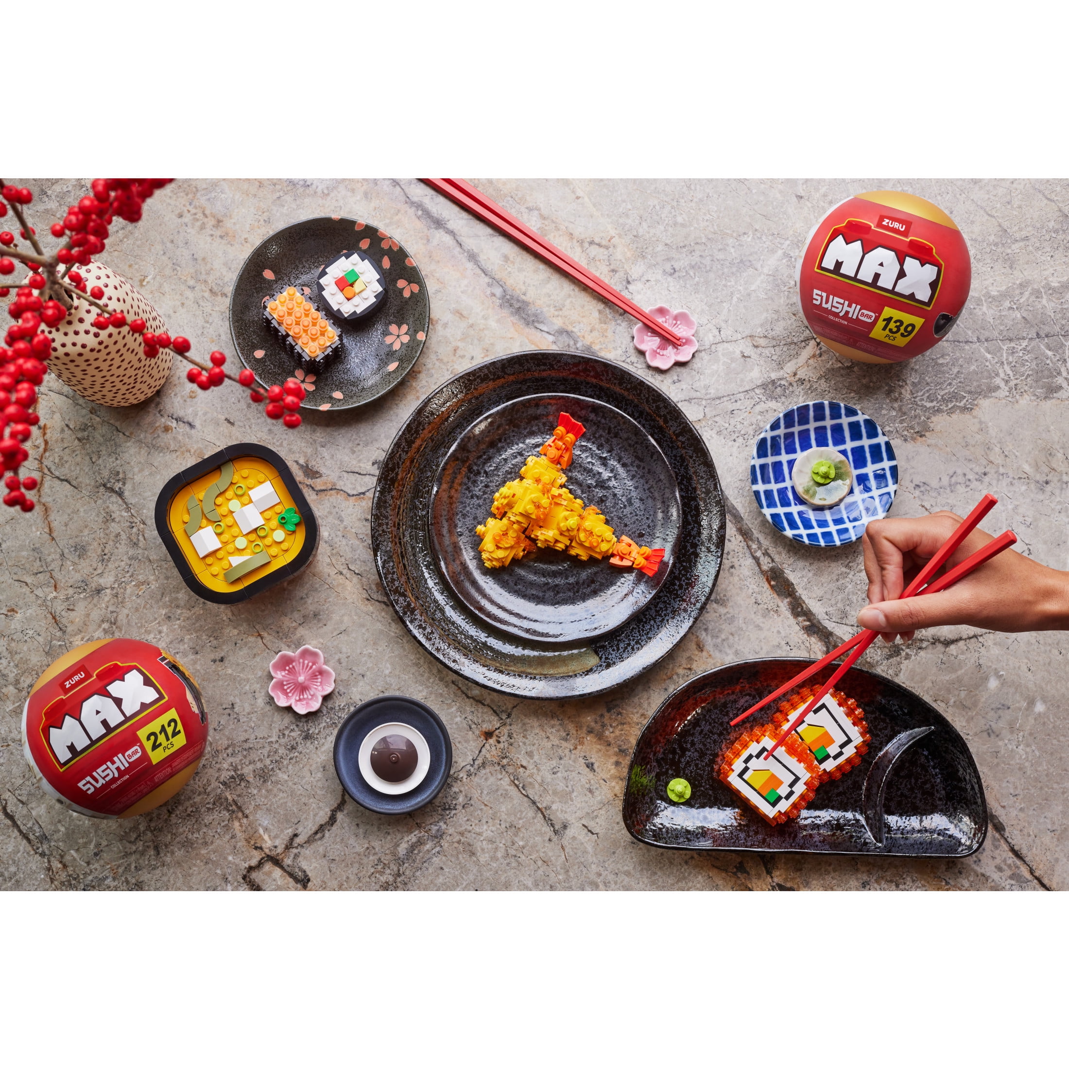 Max Build More Premium Building Bricks Sushi Collection (California Roll) and Gag Toy by ZURU