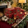 thumbnail image 3 of Clearance! Classic Red Christmas Wrapping Paper Roll, 17" x 118" Holiday Gift Wrap with Candy Canes, Jingle Bells & Tree Pattern for Xmas Presents, 3 of 7